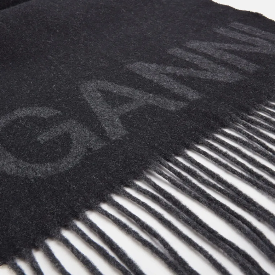 Scarves|Assouline Ganni Fringed Recycled Wool-Blend Scarf