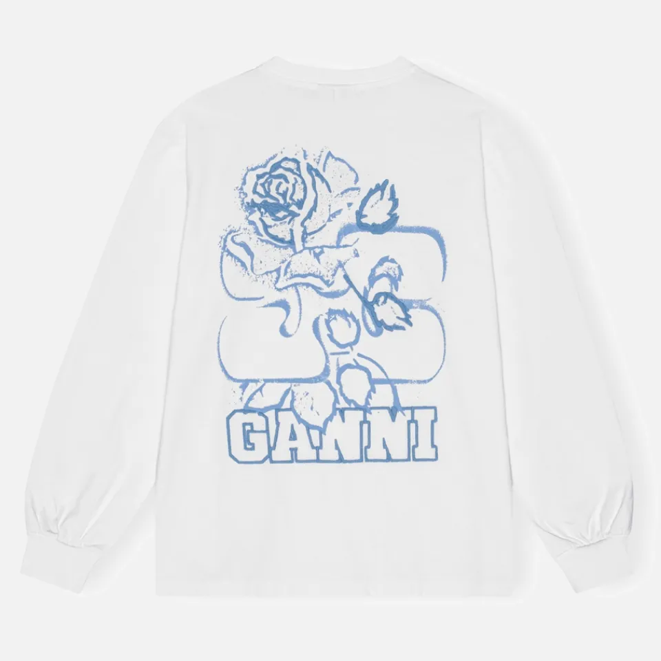 Loungewear|T-Shirts And Tops|Maison Kitsuné Ganni Future Rose Cotton-Jersey T-shirt - XL