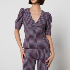T-Shirts And Tops|Shirts And Blouses|Dr. Martens Ganni Gingham Seersucker Blouse - EU 38/UK 10