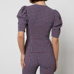 T-Shirts And Tops|Shirts And Blouses|Dr. Martens Ganni Gingham Seersucker Blouse - EU 38/UK 10