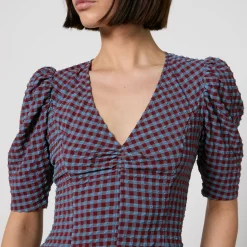 T-Shirts And Tops|Shirts And Blouses|Dr. Martens Ganni Gingham Seersucker Blouse - EU 38/UK 10