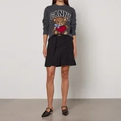 Loungewear|Knitwear|Ganni Graphic Bear Wool-Blend Knit Jumper - XS