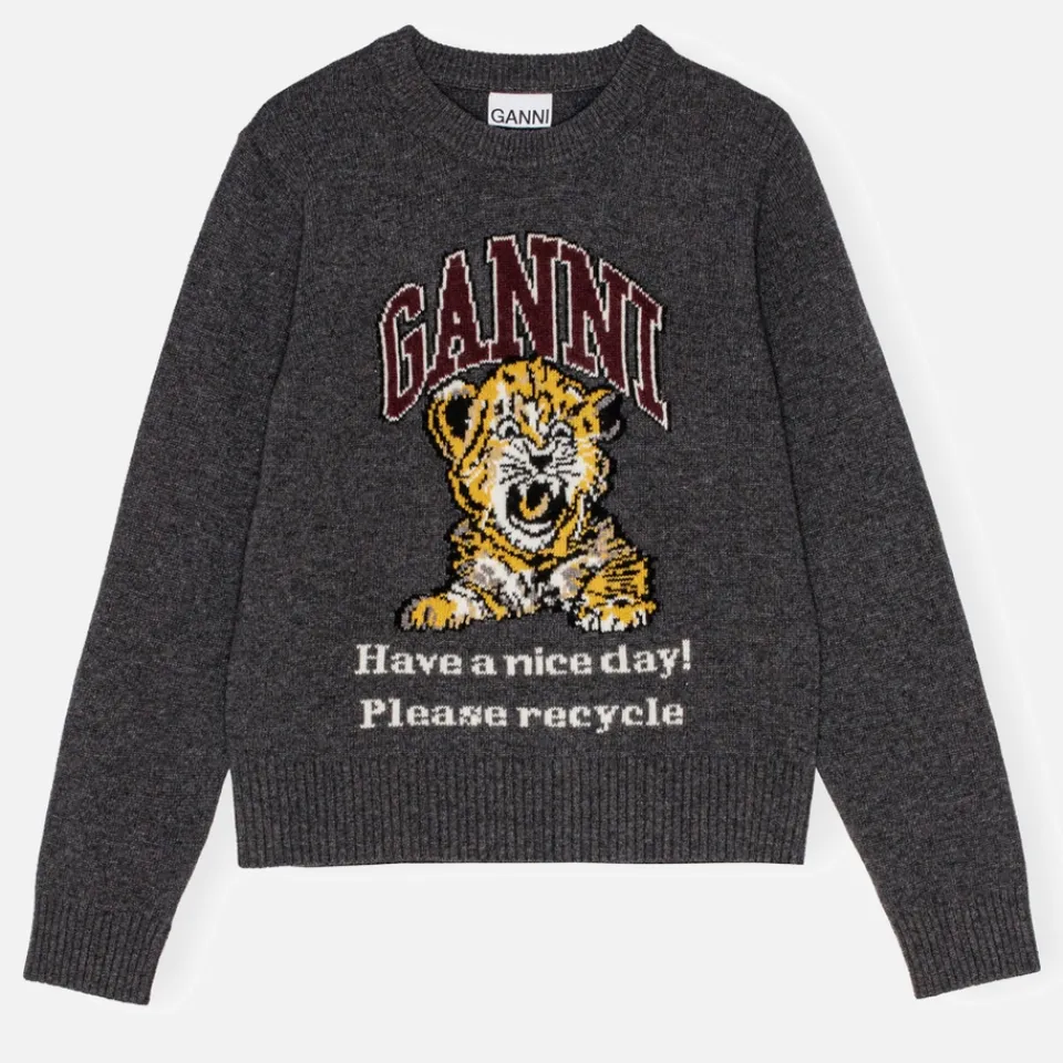 Loungewear|Knitwear|Dr. Martens Ganni Graphic Wool-Blend Jumper - S