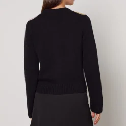 Knitwear|Ganni Harlequin Wool-Blend Knit Cardigan - M