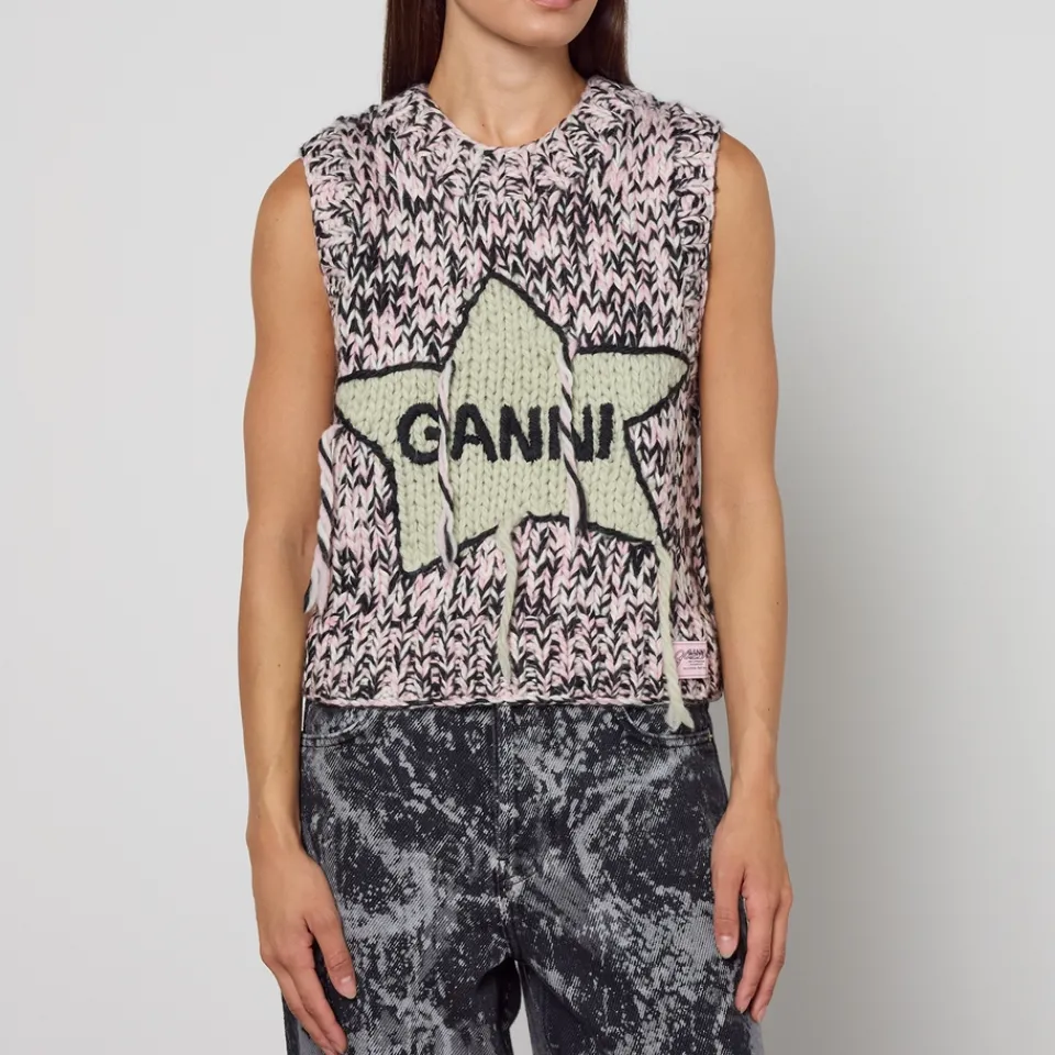 Knitwear|Dr. Martens Ganni Intarsia-Knit Wool Vest - XS