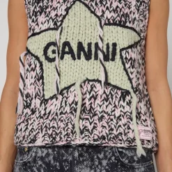 Knitwear|Dr. Martens Ganni Intarsia-Knit Wool Vest - XS