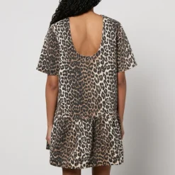 Dresses|Dresses|Ganni Leopard-Print Denim Mini Dress - EU 34/UK 6