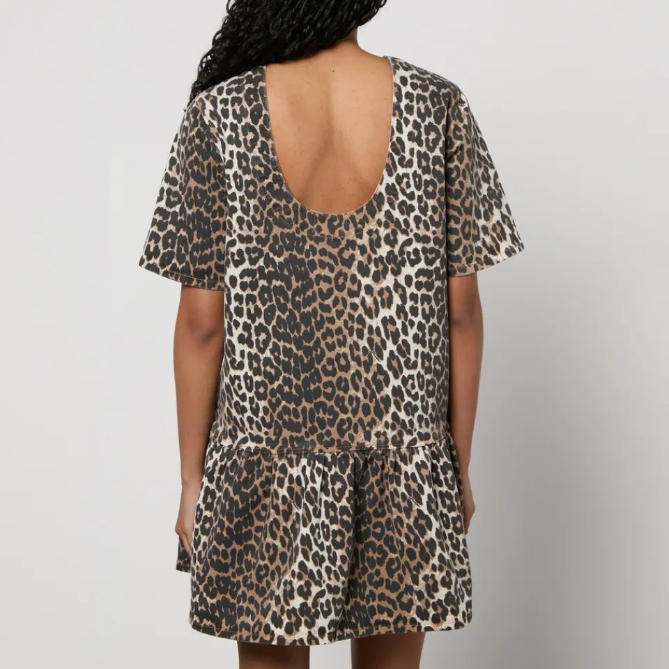 Dresses|Dresses|Ganni Leopard-Print Denim Mini Dress - EU 34/UK 6