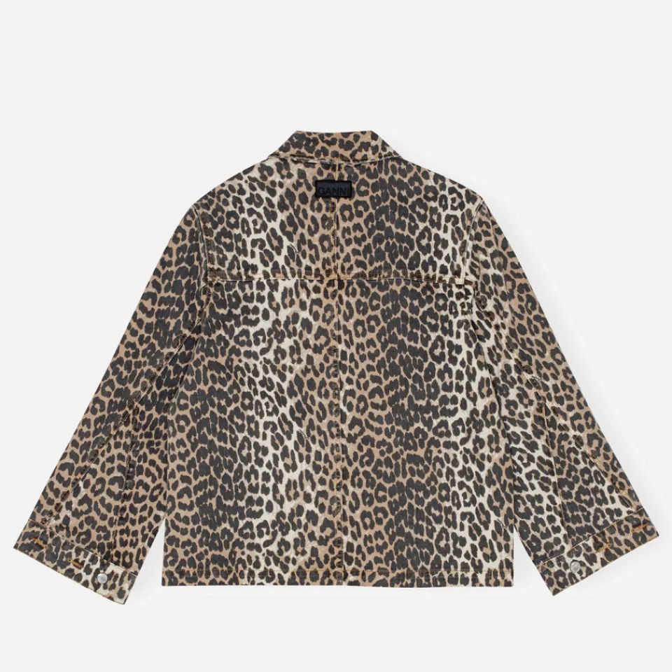 Co-Ord Sets|T-Shirts And Tops|Ganni Leopard-Print Denim Jacket - 36