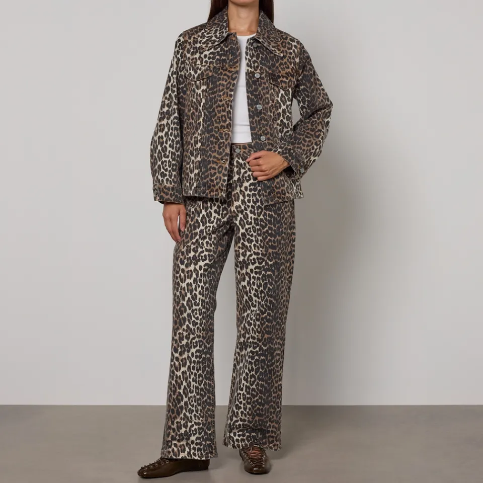 Jeans|Co-Ord Sets|Ganni Leopard-Print Izey Denim Jeans - 26