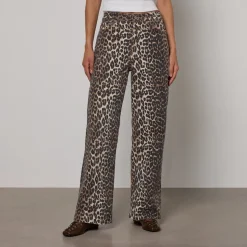 Jeans|Co-Ord Sets|Ganni Leopard-Print Izey Denim Jeans - 26