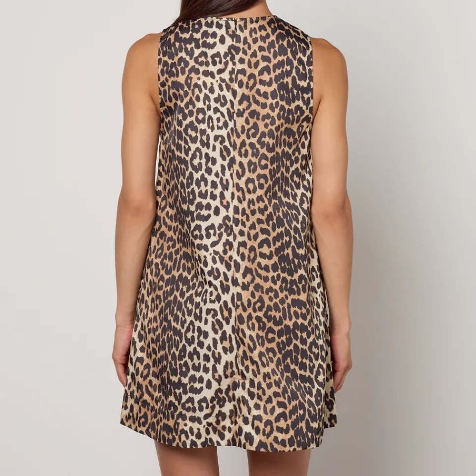 Dresses|Dresses|Dr. Martens Ganni Leopard-Print Nylon Mini Dress - UK 6
