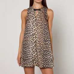 Dresses|Dresses|Dr. Martens Ganni Leopard-Print Nylon Mini Dress - UK 6