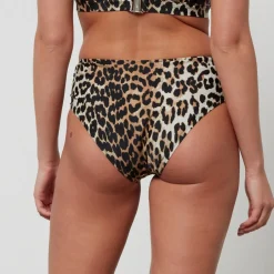 Swimwear|Swimwear|Ganni Leopard-Print Recycled Bikini Bottoms - EU 34/UK 6