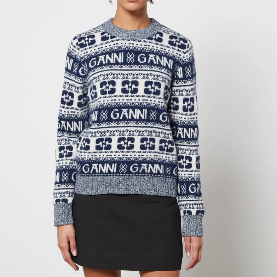 Knitwear|Dr. Martens Ganni Logo-Intarsia Wool-Blend Jumper - XS