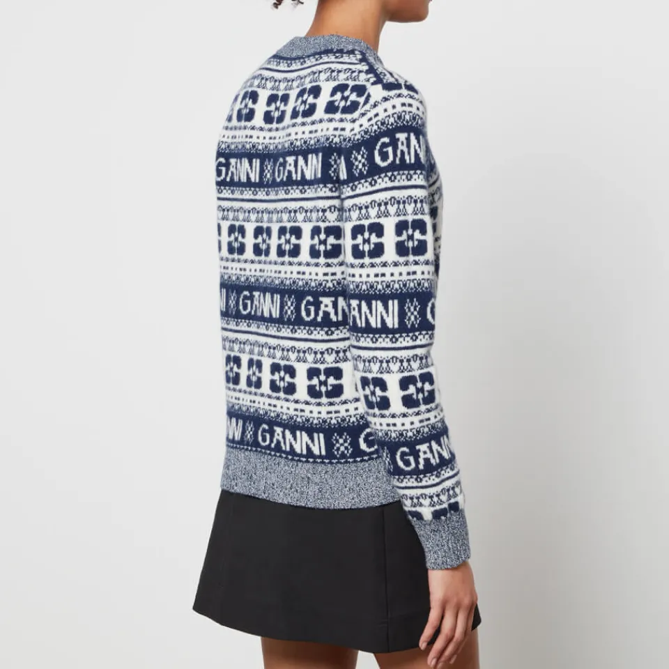 Knitwear|Dr. Martens Ganni Logo-Intarsia Wool-Blend Jumper - XS