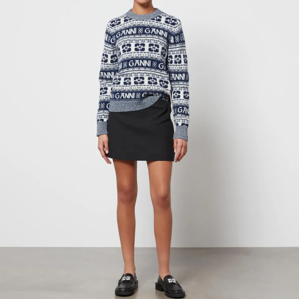 Knitwear|Dr. Martens Ganni Logo-Intarsia Wool-Blend Jumper - XS