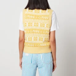 Knitwear|Dr. Martens Ganni Logo-Intarsia Wool-Blend Vest - XXS
