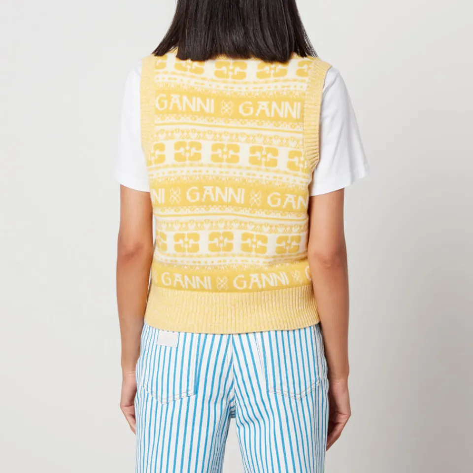 Knitwear|Dr. Martens Ganni Logo-Intarsia Wool-Blend Vest - XXS
