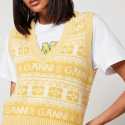 Knitwear|Dr. Martens Ganni Logo-Intarsia Wool-Blend Vest - XXS