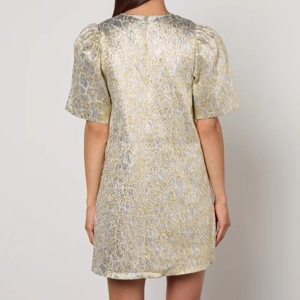 Dresses|Dresses|Self-Portrait Ganni Metallic Cloqué Mini Dress - UK 6
