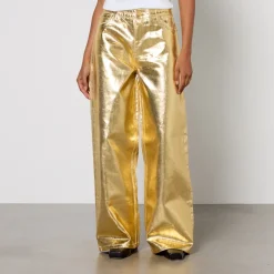 Jeans|Dr. Martens Ganni Metallic Denim Wide-Leg Jeans - W25