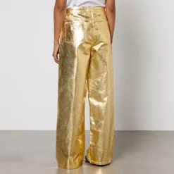 Jeans|Dr. Martens Ganni Metallic Denim Wide-Leg Jeans - W25