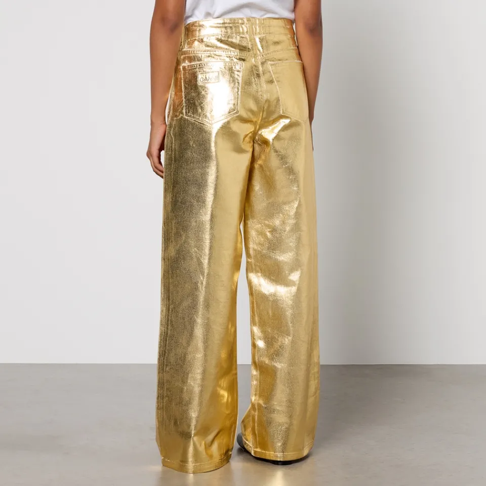 Jeans|Dr. Martens Ganni Metallic Denim Wide-Leg Jeans - W25