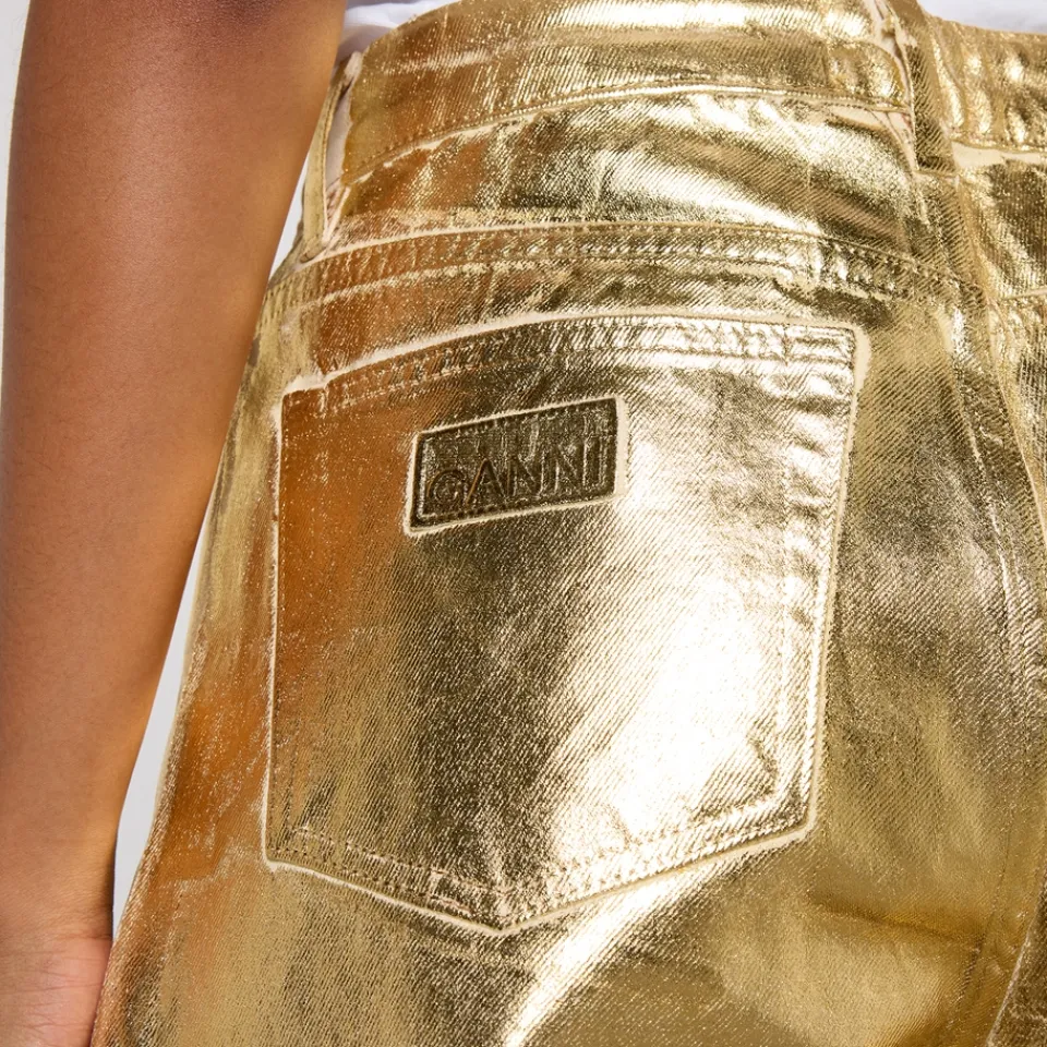 Jeans|Dr. Martens Ganni Metallic Denim Wide-Leg Jeans - W25