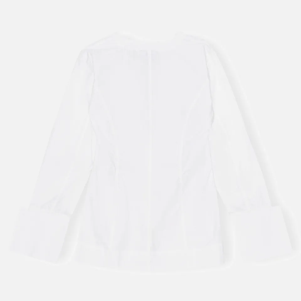 T-Shirts And Tops|Dr. Martens Ganni Organic Cotton-Poplin V-Neck Shirt - 42