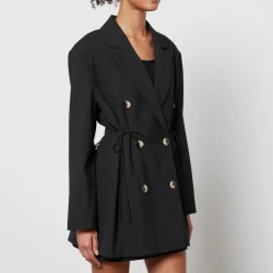 Jackets|Coats|Ganni Oversized Crepe Double-Breasted Blazer - L/XL