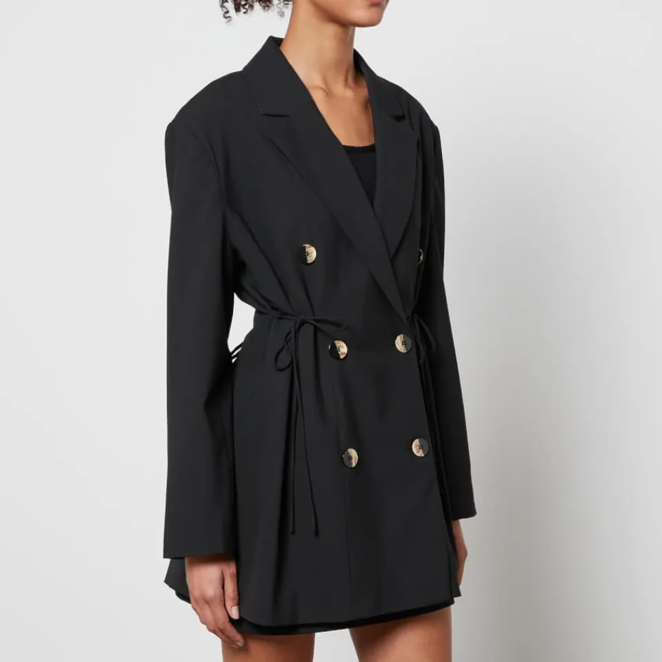 Jackets|Coats|Ganni Oversized Crepe Double-Breasted Blazer - L/XL