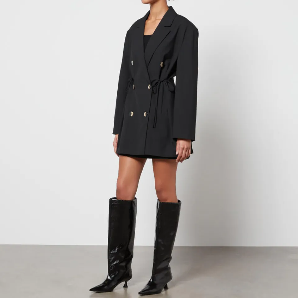 Jackets|Coats|Ganni Oversized Crepe Double-Breasted Blazer - L/XL