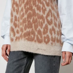 Knitwear|Weekend Max Mara Ganni Oversized Leopard-Jacquard Vest - XXS/XS