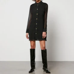 Dresses|Dresses|Ganni Plissé-Georgette Shirt Dress - EU 34/UK 6