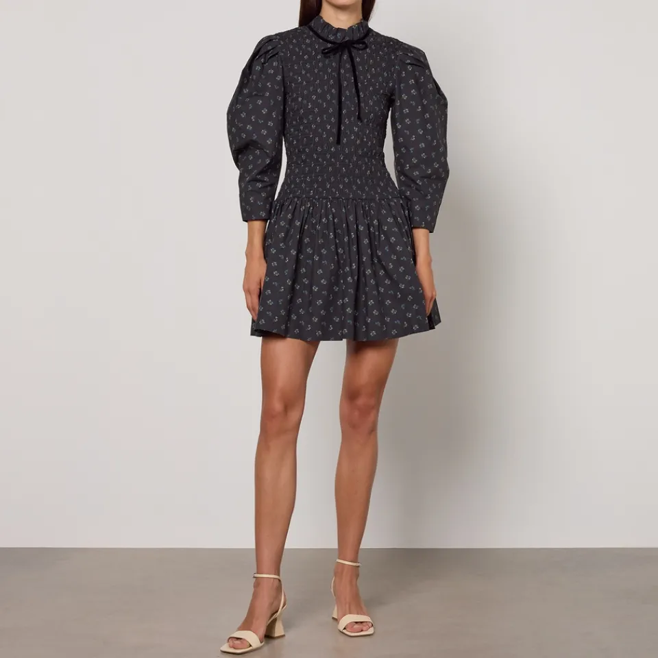 Dresses|Dresses|Sleeper Ganni Printed Floral-Print Organic Cotton Mini Dress - UK 6
