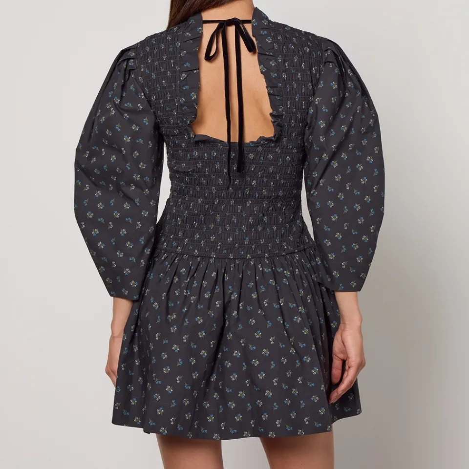 Dresses|Dresses|Sleeper Ganni Printed Floral-Print Organic Cotton Mini Dress - UK 6