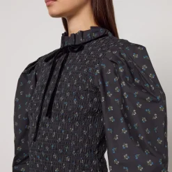 Dresses|Dresses|Sleeper Ganni Printed Floral-Print Organic Cotton Mini Dress - UK 6