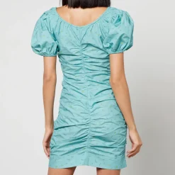 Dresses|Dresses|Cras Ganni Printed Gathered Cotton-Poplin Mini Dress - EU 38/UK 10