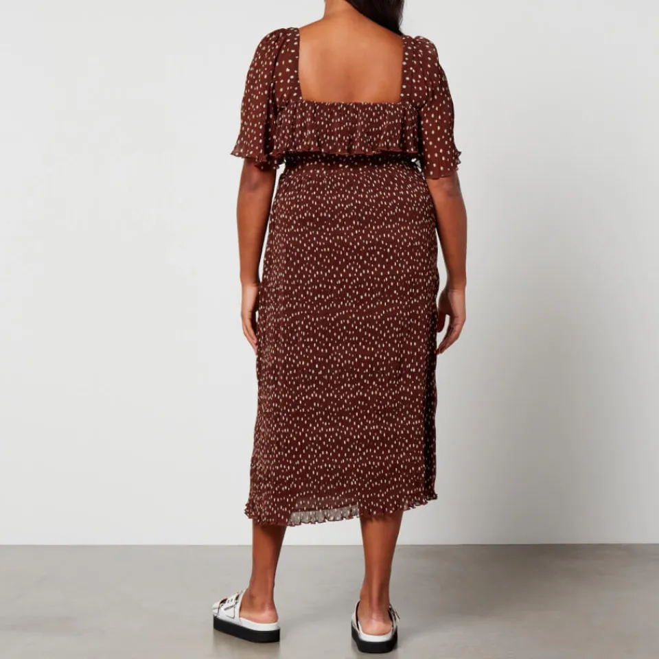 Dresses|Dresses|Dr. Martens Ganni Printed Plissé-Georgette Midi Dress - EU 36/UK 8