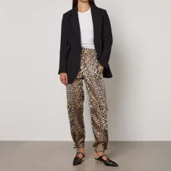 Trousers|Co-Ord Sets|Lollys Laundry Ganni Printed Satin Trousers - UK 6