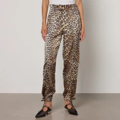 Trousers|Co-Ord Sets|Lollys Laundry Ganni Printed Satin Trousers - UK 6