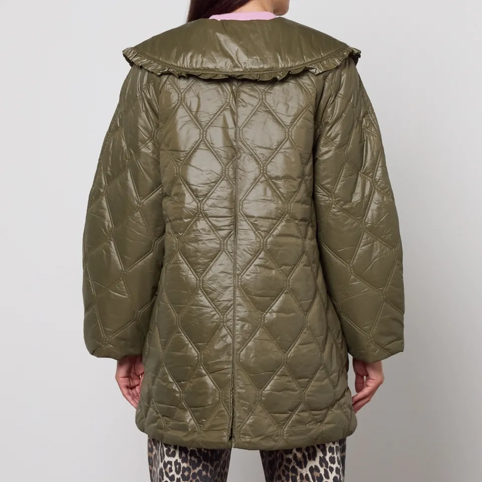 Jackets|Coats|RAINS Ganni Quilted Nylon Midi Jacket - S,M
