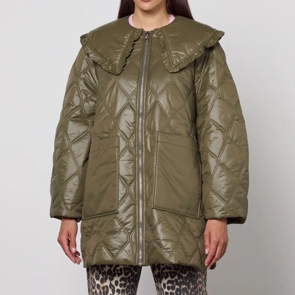 Jackets|Coats|RAINS Ganni Quilted Nylon Midi Jacket - S,M