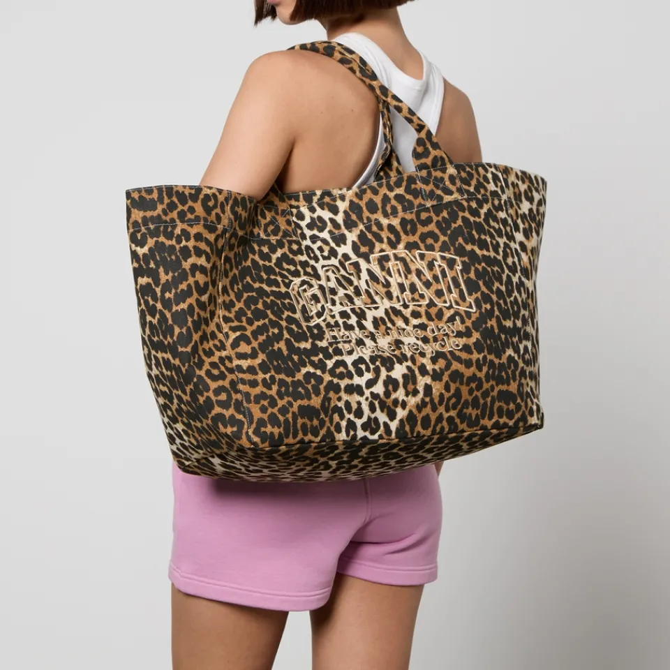 Holiday Bags|Bags|Ganni Recycled Cotton-Canvas XXL Shopper Bag