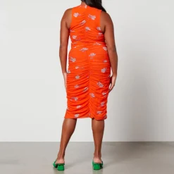Dresses|Dresses|Ganni Ruched Recycled Jersey Midi Dress - EU 40/UK 12