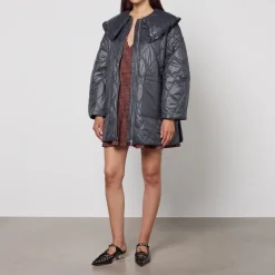Jackets|Coats|Dr. Martens Ganni Shiny Quilted Recycled Shell Jacket - L,XL