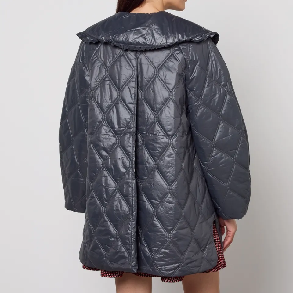 Jackets|Coats|Dr. Martens Ganni Shiny Quilted Recycled Shell Jacket - L,XL