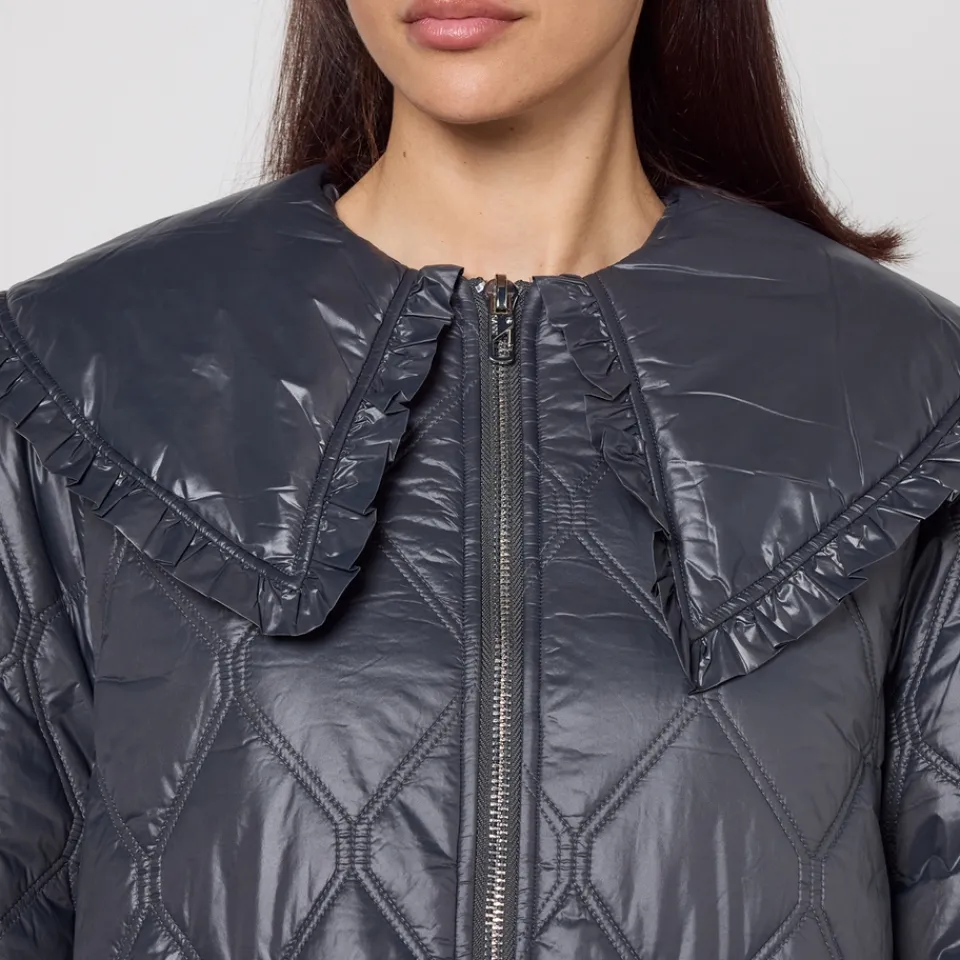 Jackets|Coats|Dr. Martens Ganni Shiny Quilted Recycled Shell Jacket - L,XL