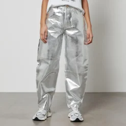 Jeans|Dr. Martens Ganni Stary Metallic Organic Faux Leather Tapered Jeans - W27